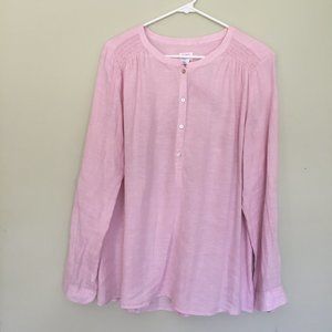 Sigrid Olsen Linen Top with tab roll-up sleeves